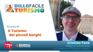 Cristian Tava, responsabile di Offagna Community e Fondatore di Villaggio Saggio per parlare di Turismo dei Piccoli Borghi. Dillo Facile Turismo